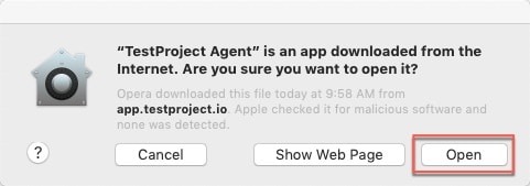 TestProject Agent App Downloaded from Internet on MacOS.jpg