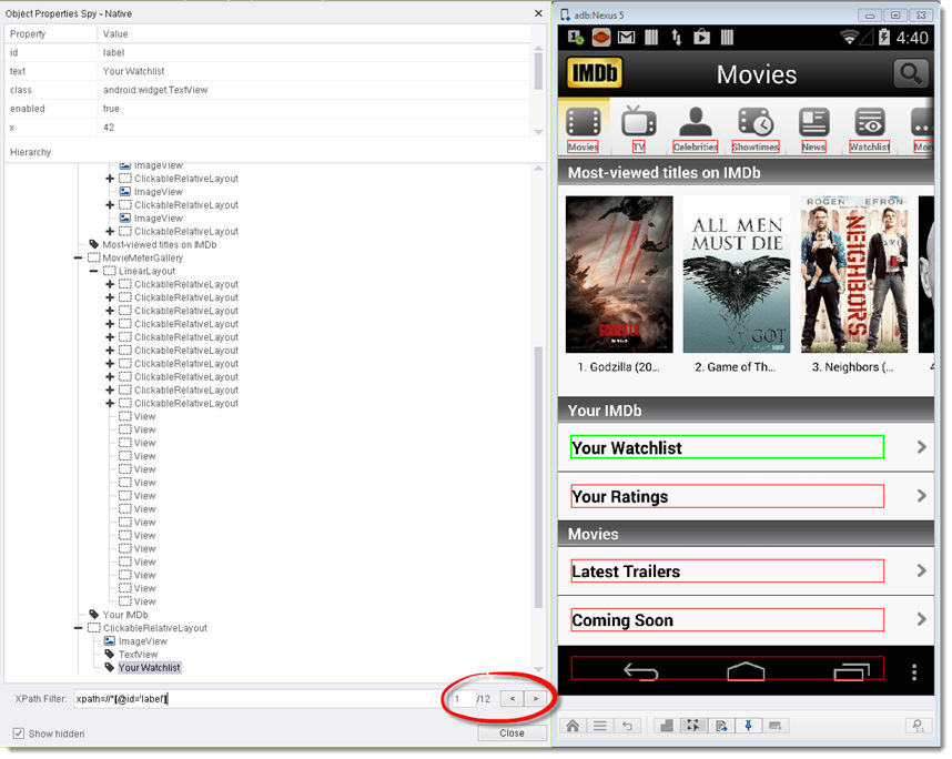 Object Spy and Xpath 1