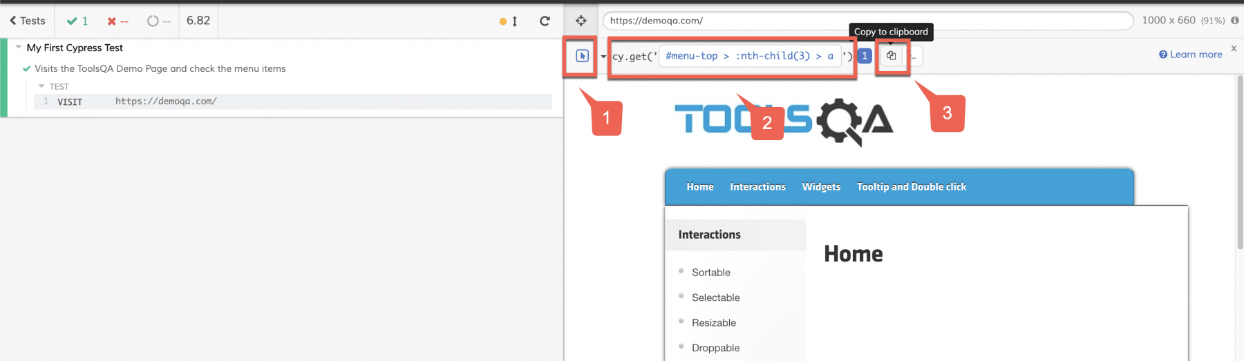 Cypress Selector Playground to find Locators