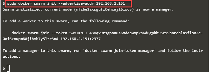 Create Docker Swarm manager Node