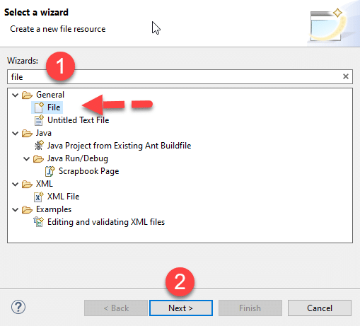 Select file type