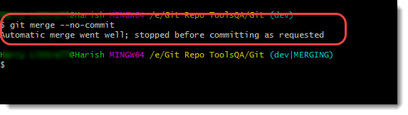 1 no commit git merge