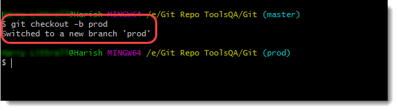Single Command to Create and Switch Branch in Git