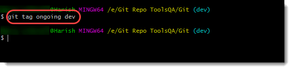 git tag ongoing dev command
