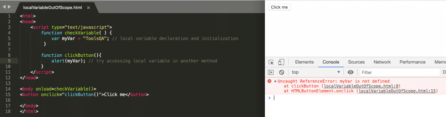  Local variable out of scope