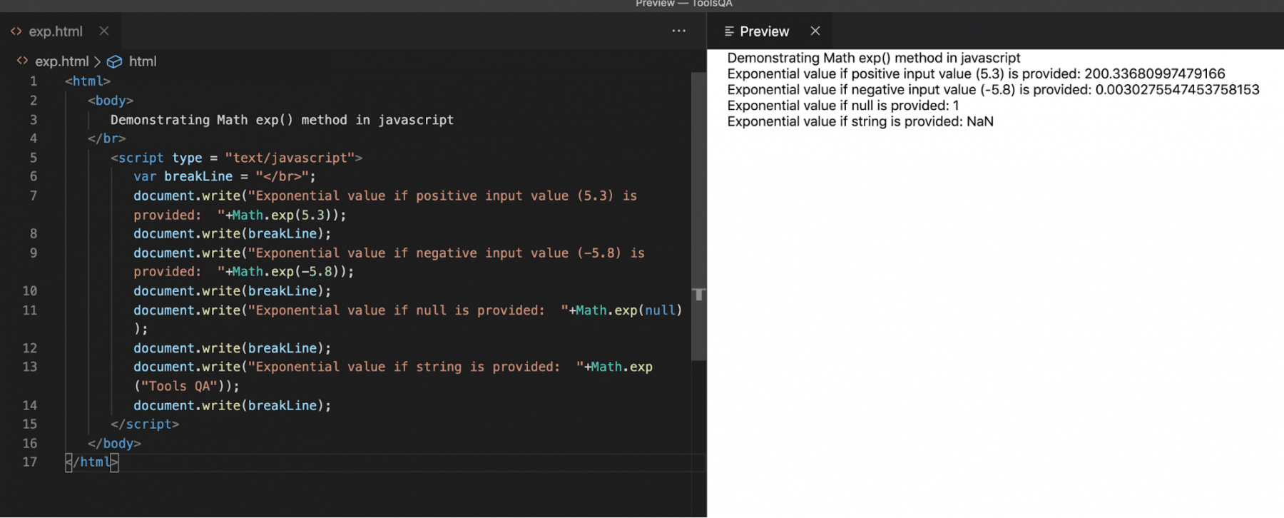 exponential method