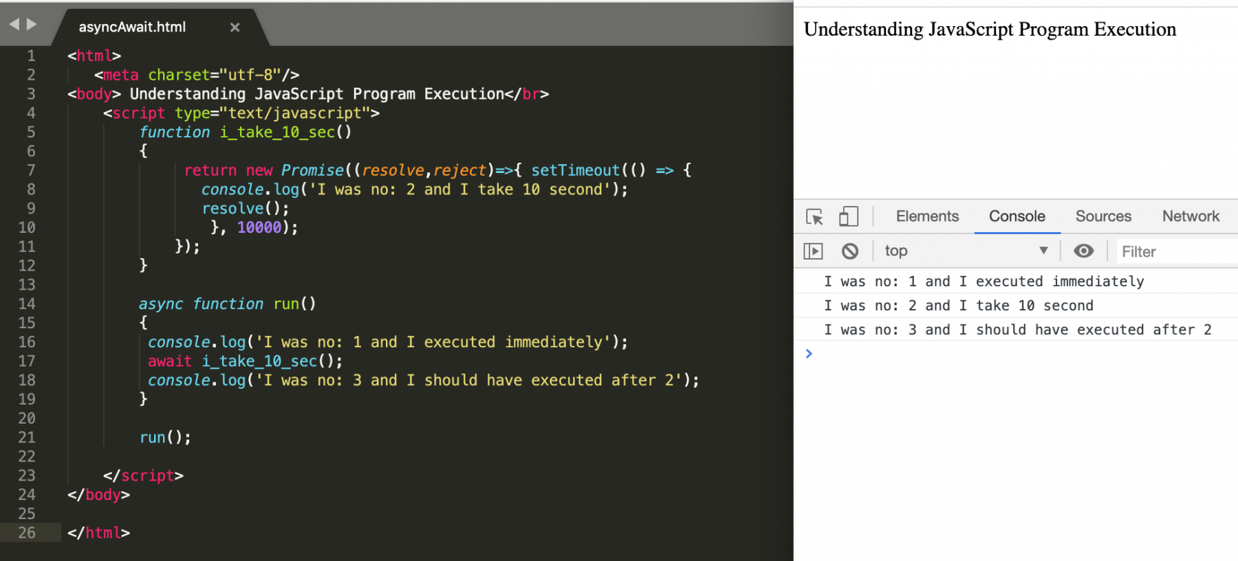 Async Await clause in JavaScript