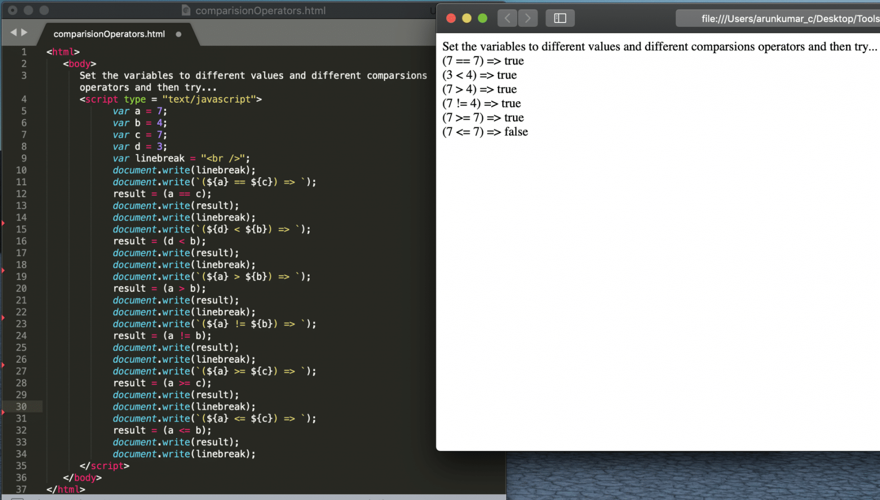  Comparison Operators