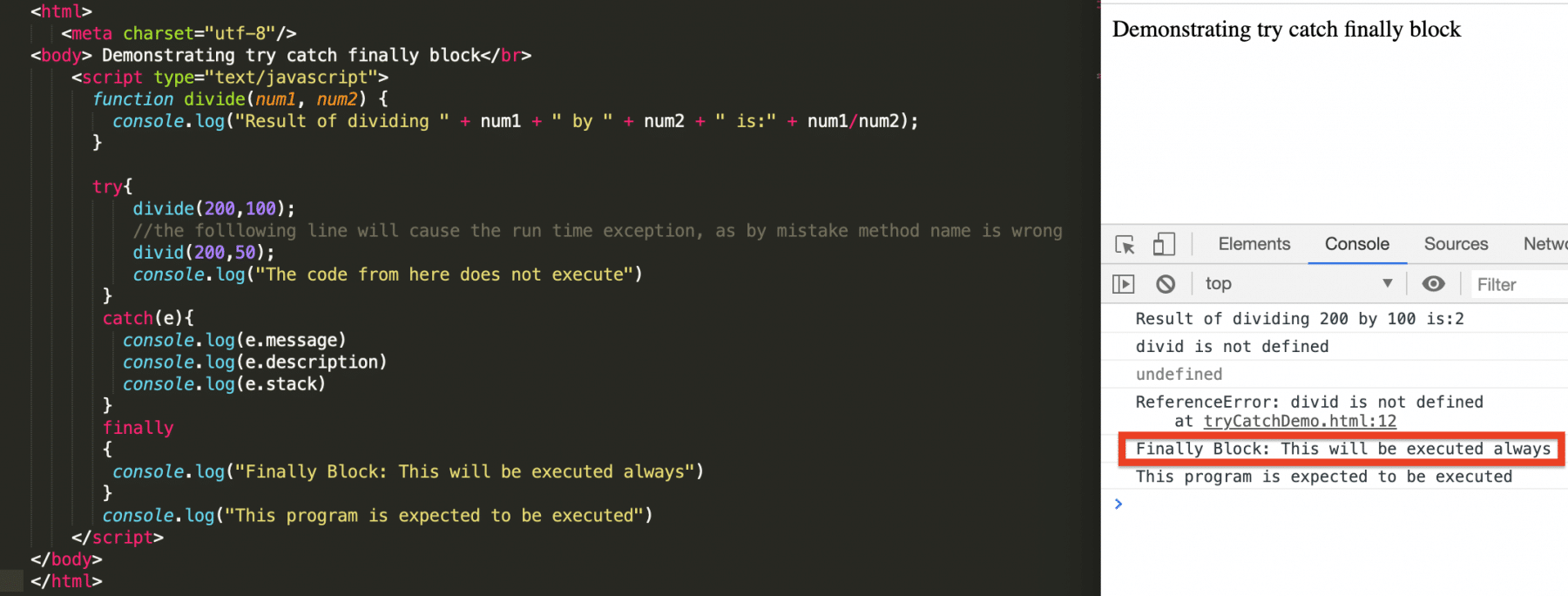 What is Error Handling in JavaScript and How to do it with Examples?