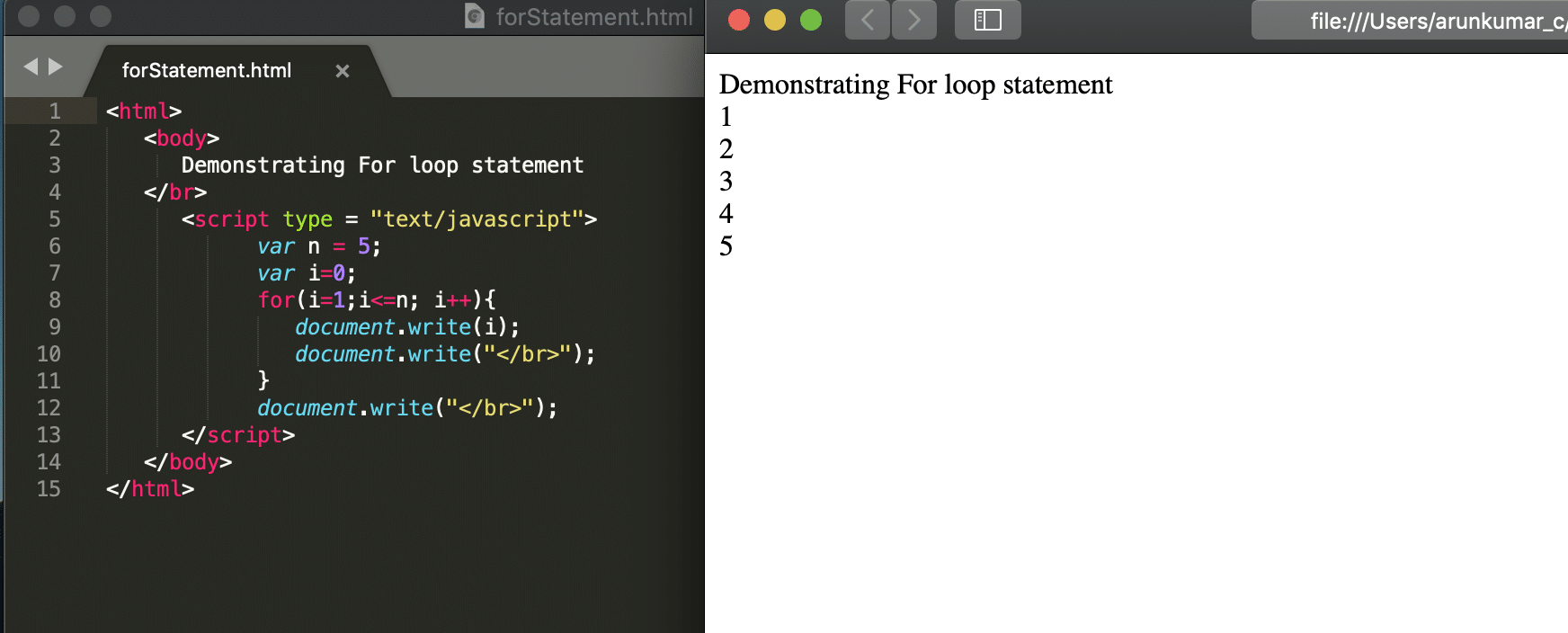  for-loop in javascript