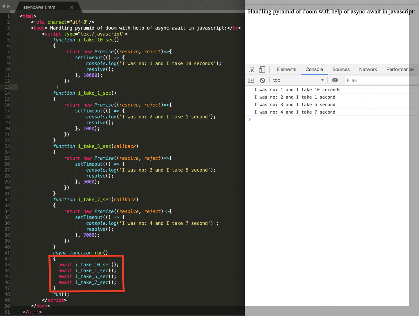 Handling Pyramid of Doom with Async Await clause