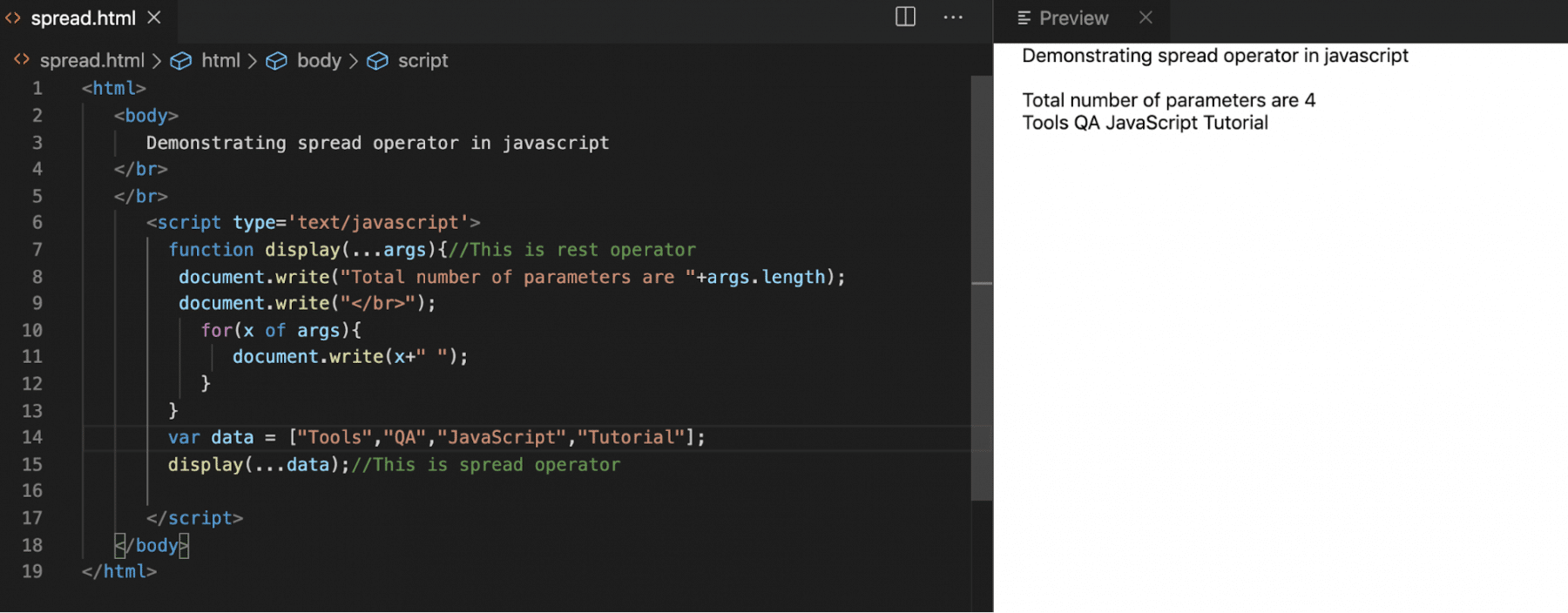 Javascript Spread Operator