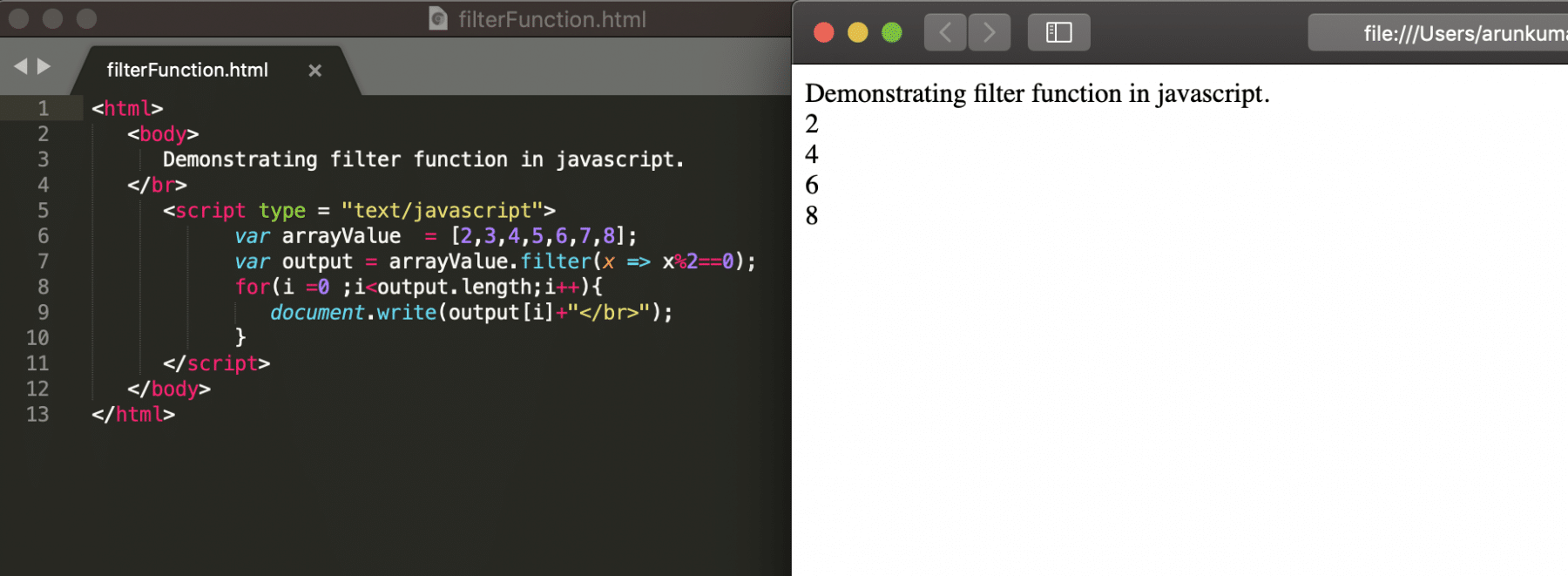 Javascript Array Methods - Filter Function