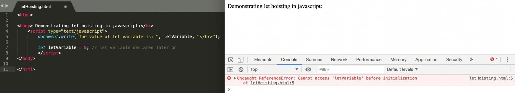  JavaScript let Hoisting