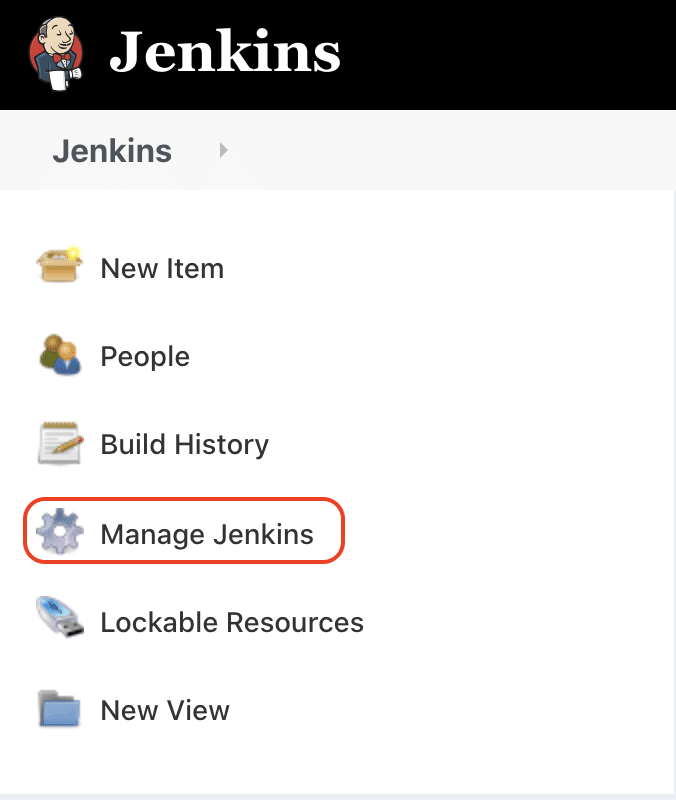 Manage Jenkins option