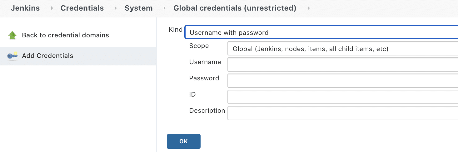 Create Credentials in Jenkins