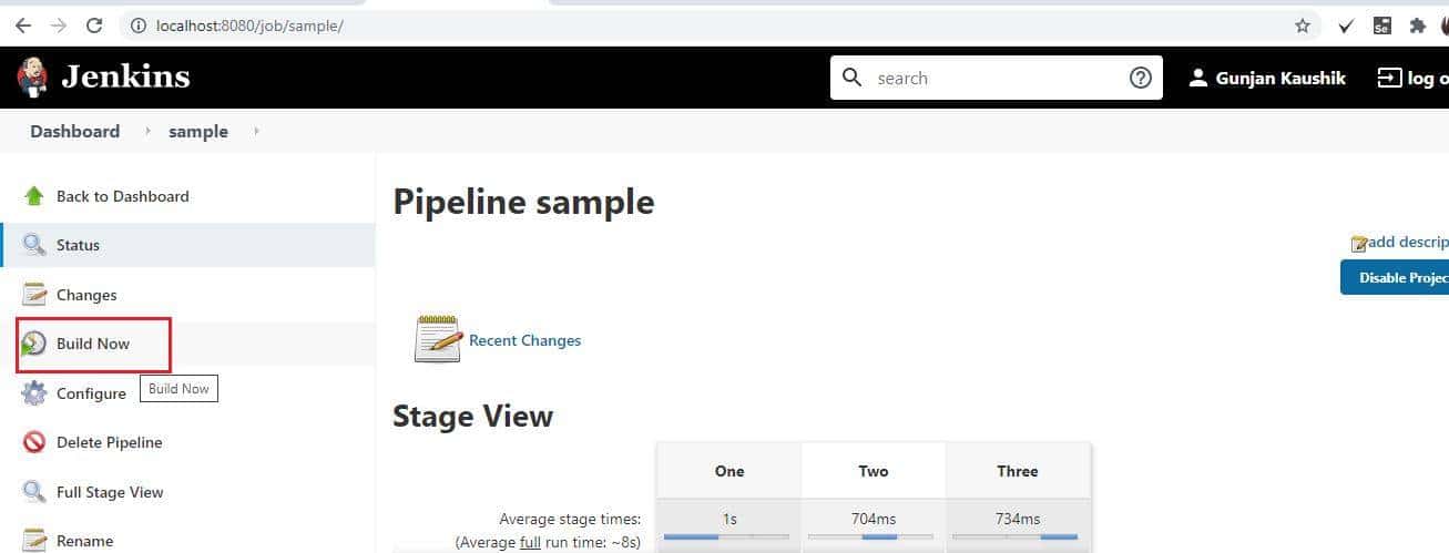 Running the pipeline build