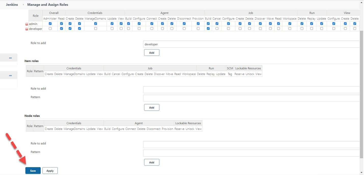 Assigning permissions to roles