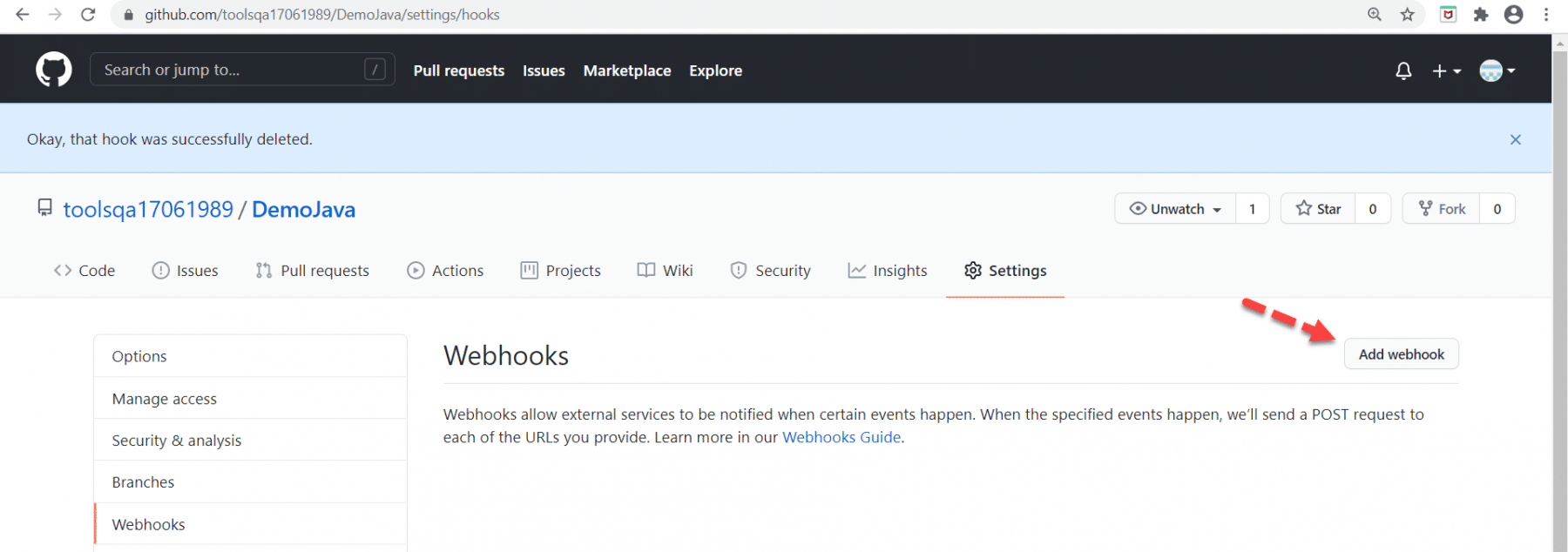 Jenkins github integration: Add webhook in GitHub