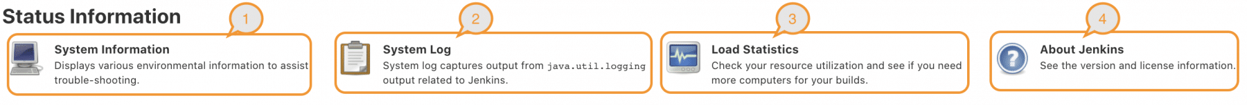 Status information section in Manage jenkins
