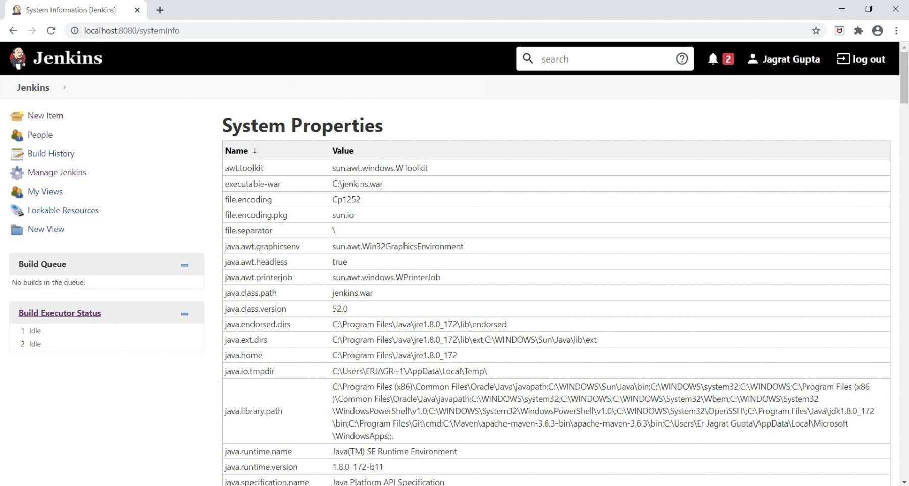 System information section