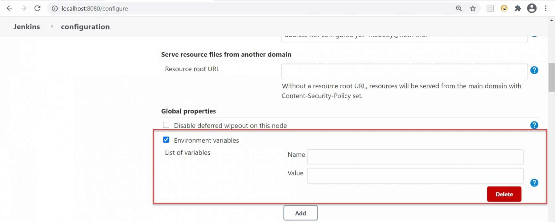 Environment variables in Jenkins