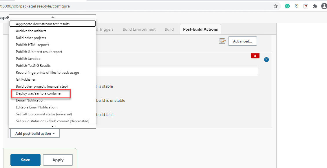 Settings for Automated Deployment