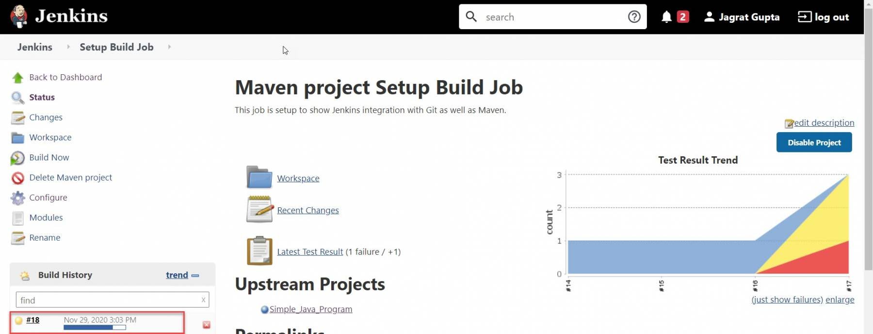 Jenkins build job for Downstream project