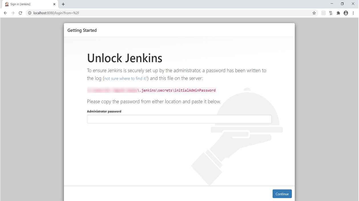 First Screen of Jenkins