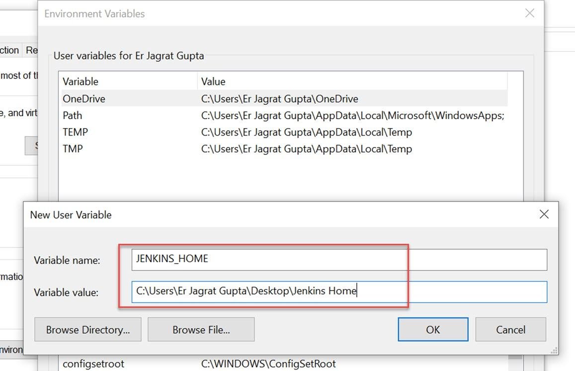 Jenkins Configure: creating environment variable