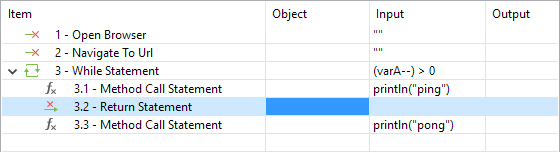 return statement in manual view