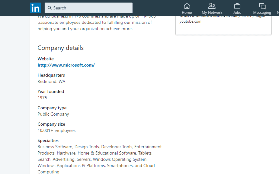 Microsoft-profile-on-Linkedin