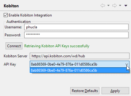 information for Kobiton integration