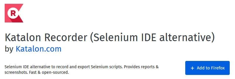 Katalon Recorder on Firefox