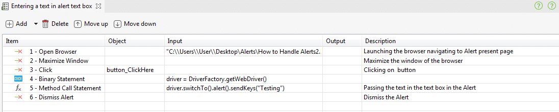 Send data to an alert dialog