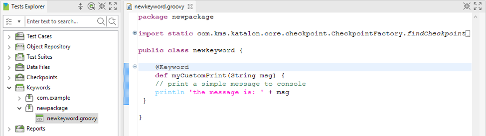 Define a custom keyword in Java/Groovy
