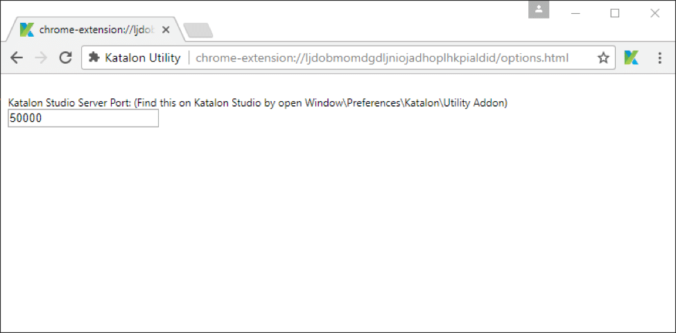 Port configuration_Options setting Katalon Studio