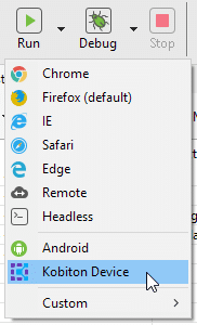 run with Kobiton Device