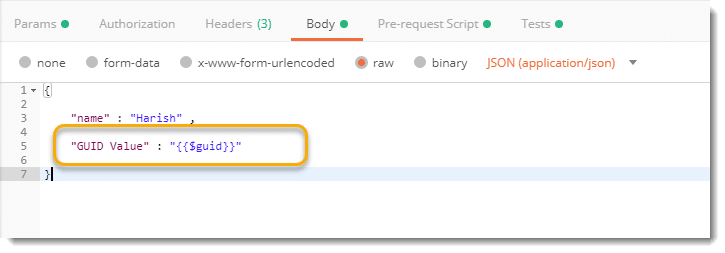 How To Generate Dynamic Guid In Postman Request?