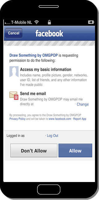 Mobile Application Facebook Permission Page