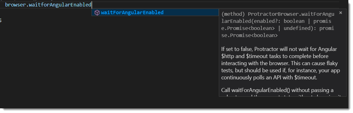 Protractor Browser Commands - WaitforAngularEnabled