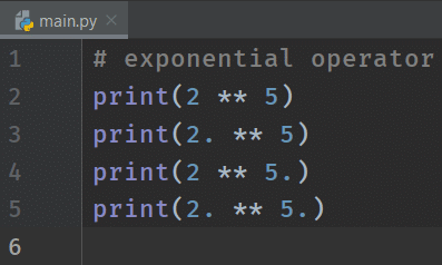 Python Arithmetic Operators - Eexponential Operator