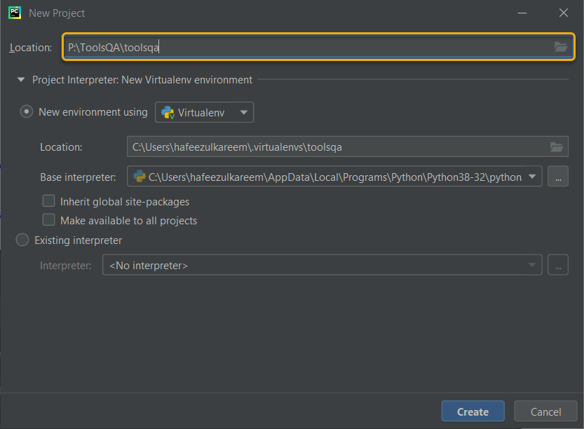 Python IDE Pycharm - Project Creation