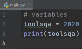 Code to print the value assigned to a python variable