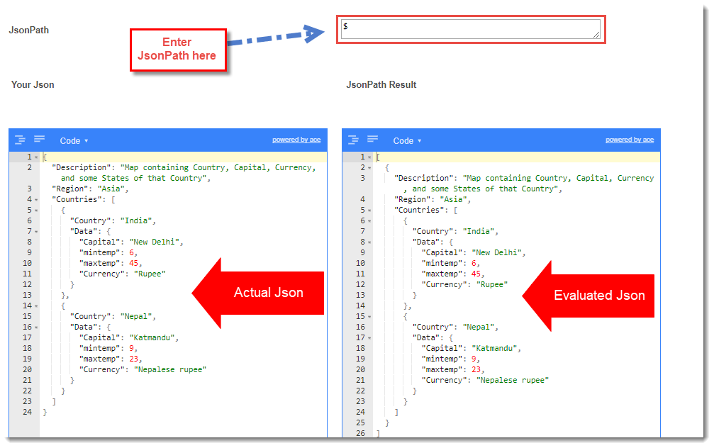 JSONPath and Query JSON using JSONPath