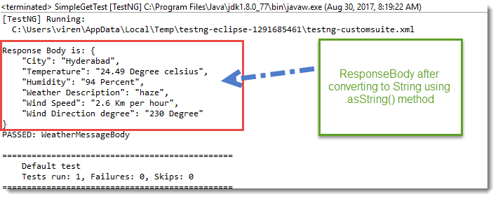 Read Json Response Body using Rest Assured