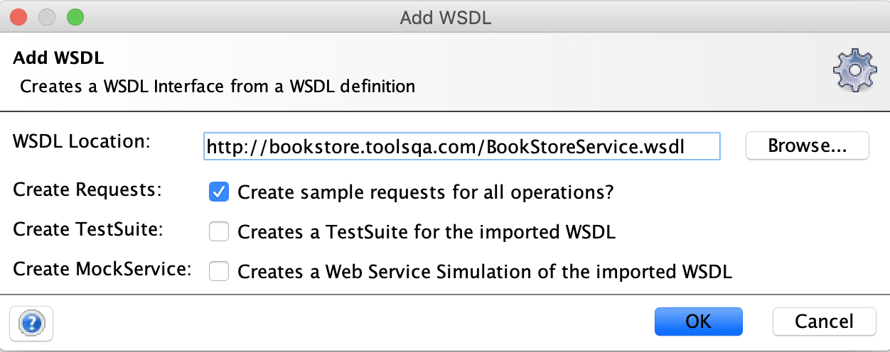 Add WSDL to generic project in SoapUI