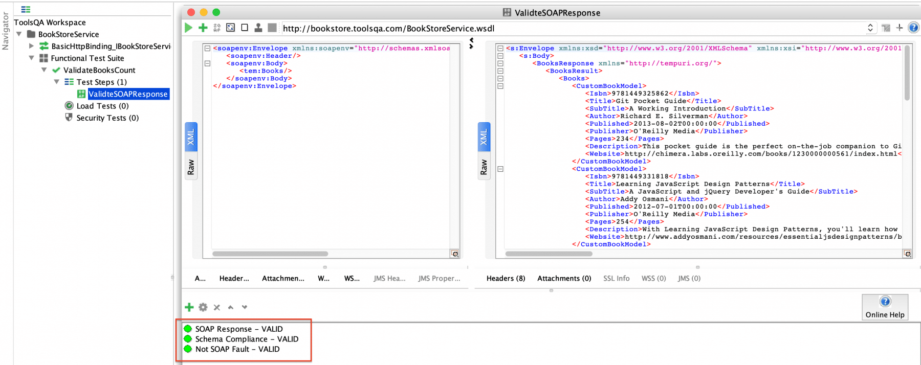 Test Results after executing a Test Case