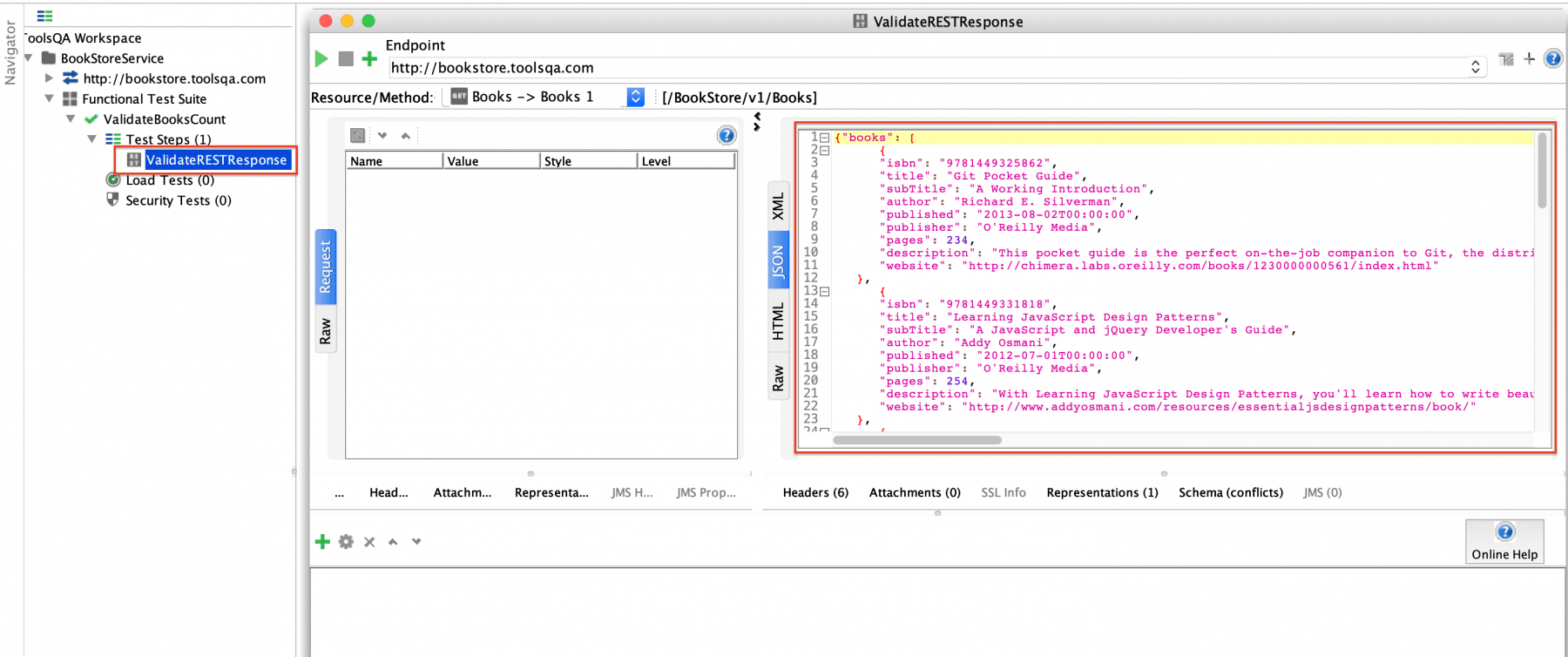 Executing a REST service TestStep