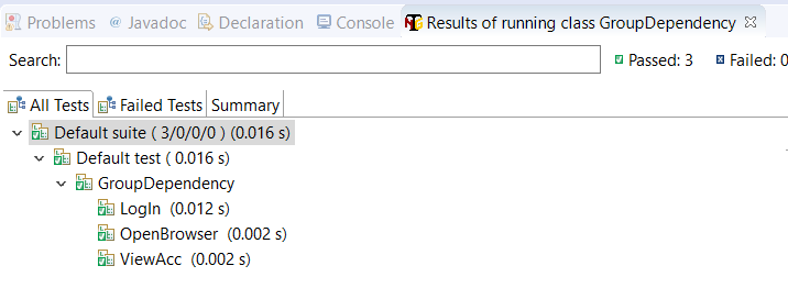 group dependent tests in TestNG